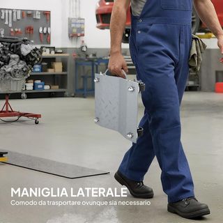 Set di 2 carrelli per pneumatici Dolly, carrello di manovra per ruote, carrello per auto in metallo antiscivolo con ruote girevoli e bloccabili, argento