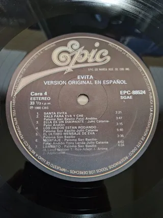 Vinilo Evita - Reparto Original Madrid