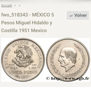 Colgante artesanal moneda México