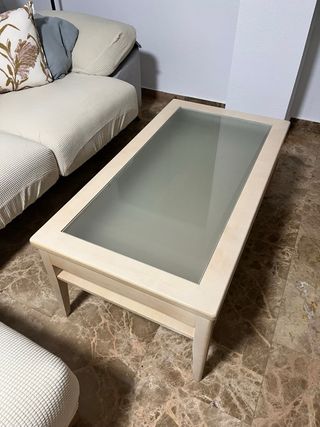 Mesa de centro elevable con cristal