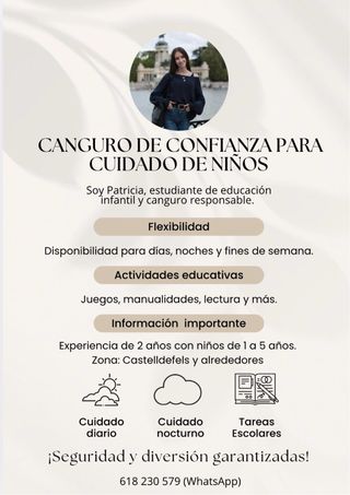 Canguro en Castelldefels o alrededores