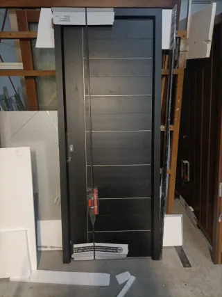 Puerta de calle seguridad negra