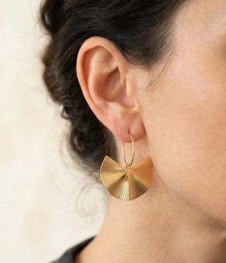 Orecchini a ventaglio dorati