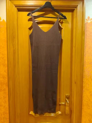 Conjunto vestido y jersey marrón talla única