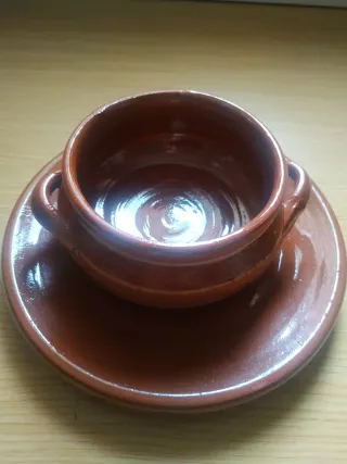 Juego Barro Esmaltado Cuenco y Plato