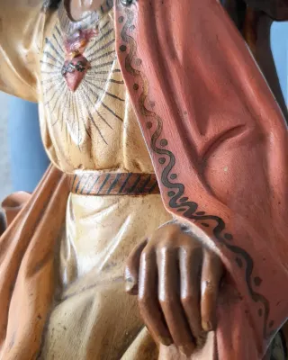 Sagrado Corazón Talla Religiosa 55cm. Sello Vich