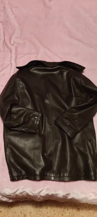 Chaqueta americana de piel marrón
