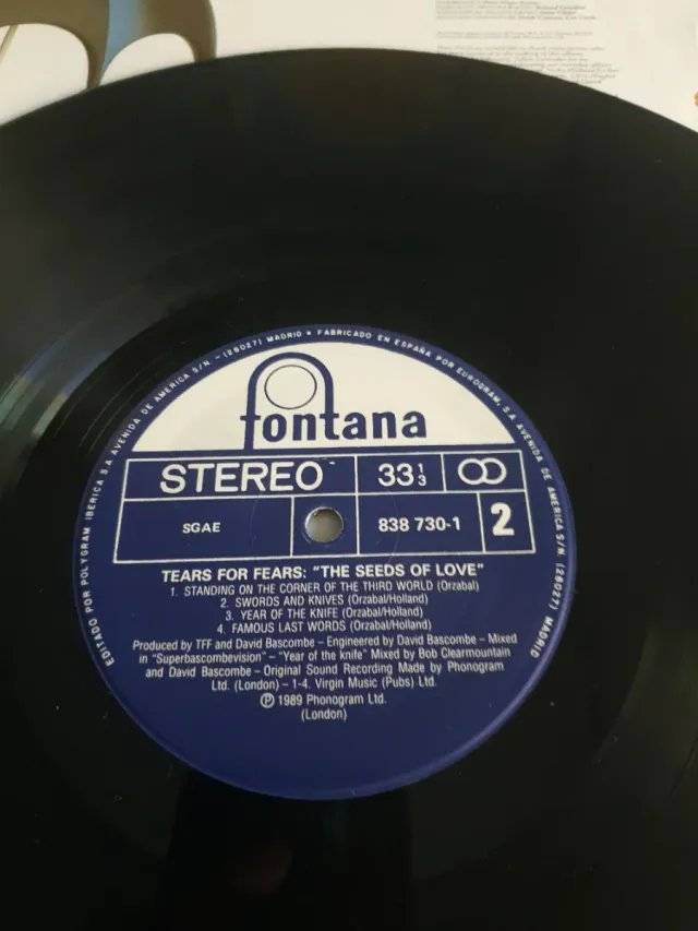 Vinilo Tears for Fears The Seeds of Love Fontana 1