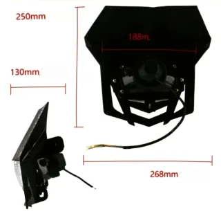 Careta Faro LED Moto Homologado Negro