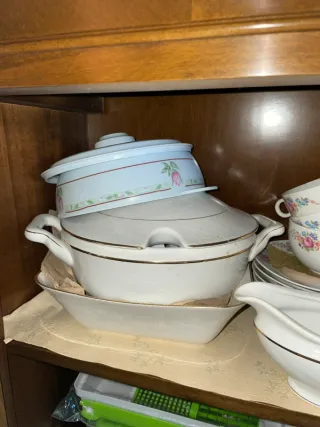 Vajilla Vintage Porcelana Azul y Blanca