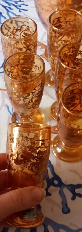 Set da 12 in Vetro artistico Ambra Oro