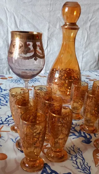 Set da 12 in Vetro artistico Ambra Oro