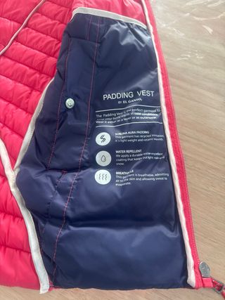 Chaleco plumas el ganso mujer talla S. Nuevo.Rosa