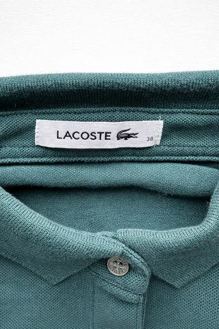 Polo Lacoste Manga 3/4 Mujer Talla 38 Azul Verdoso