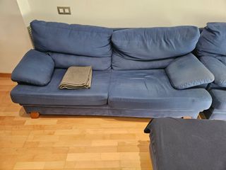 Conjunto de sofás modulares azul