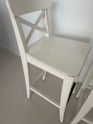 Taburetes Cocina IKEA ROSENTORP Madera Blanco (x2)