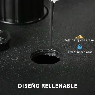 Base para sombrilla negra de plástico