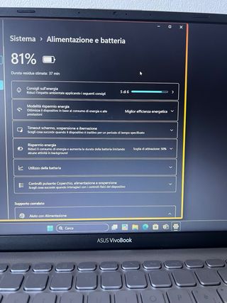 ASUS VivoBook 15" Ultra Sottile Win 11 SSD 256GB