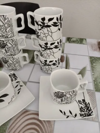 Juego 12 Tazas Café con Plato