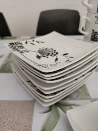Juego 12 Tazas Café con Plato