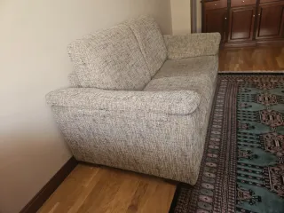 Sofá Cama Beige/Gris Tela