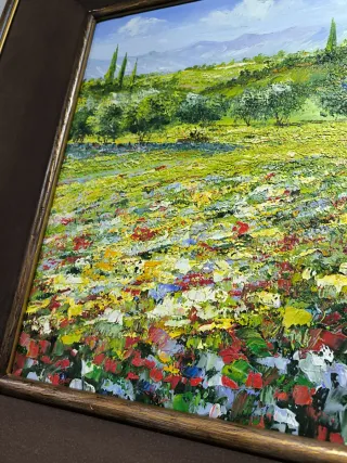 Óleo sobre lienzo con marco de madera