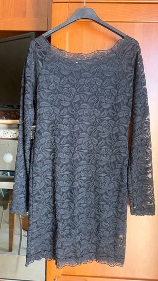 Abito pizzo nero donna
