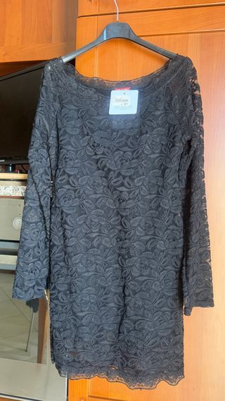 Abito pizzo nero donna