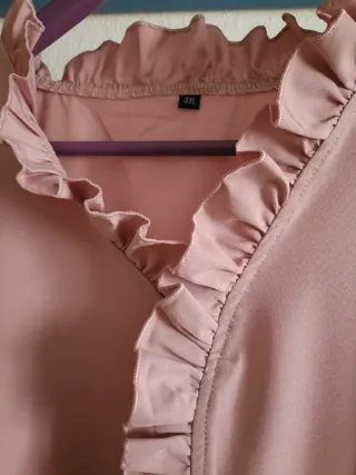 Blusa Shein Volantes Rosa Talla 3XL