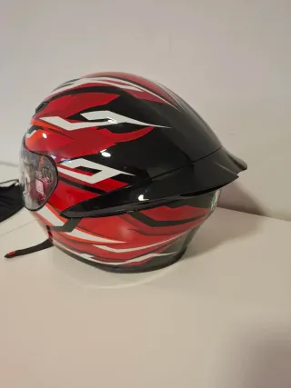 Casco AGV Moto Rojo y Blanco + Funda