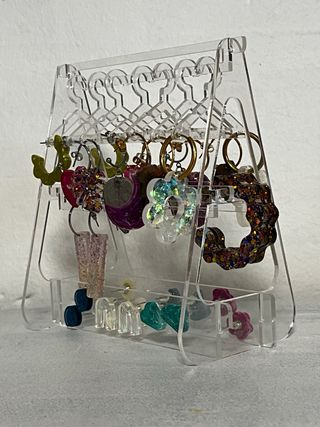 Joyero pendientes artesanales con perchero