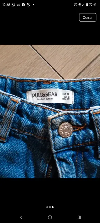 Pull&Bear Shorts Vaqueros Rotos Talla XS