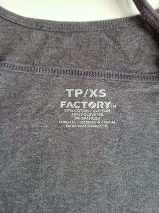 Camiseta tirantes gris oscuro talla XS