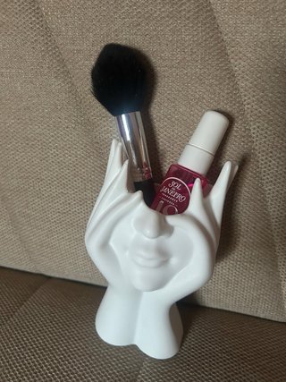 Portaoggetti design viso bianco