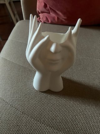 Portaoggetti design viso bianco