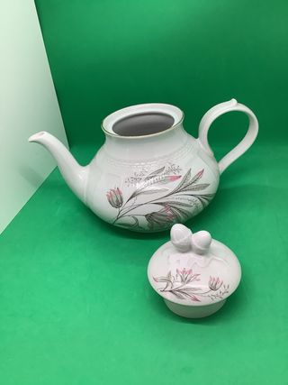 Grande teiera vintage in ceramica floreale