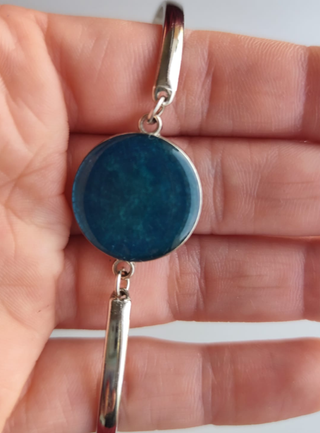 Conjunto de joyería en resina diseño elegante azul