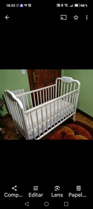 Cuna blanca para bebé