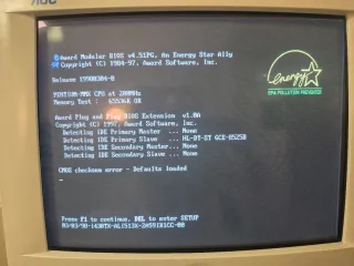 PC Windows 95 OSR2 Error Cmos