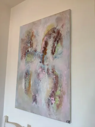 Cuadro abstracto pintado a mano