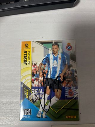 Lote 3 Cromos firmados a mano por Joselu.