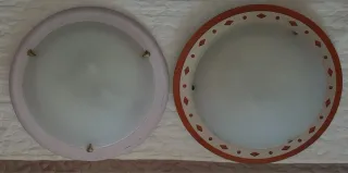 2 Plafones de techo cristal y madera