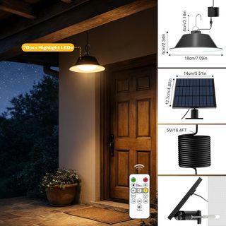 Lámpara LED solar colgante con mando