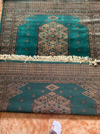 Tappeto Indiano in Seta Blu Turchese