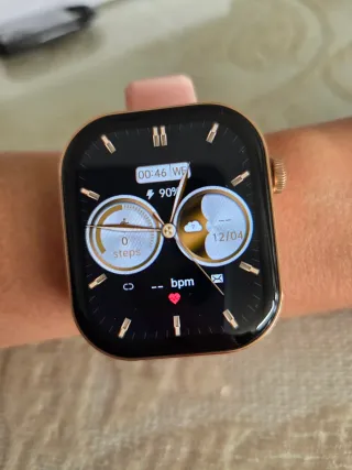 Smartwatch rosa nuevo con auriculares
