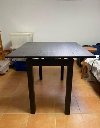 Mesa extensible madera oscura