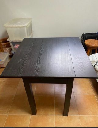 Mesa extensible madera oscura