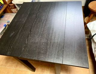 Mesa extensible madera oscura