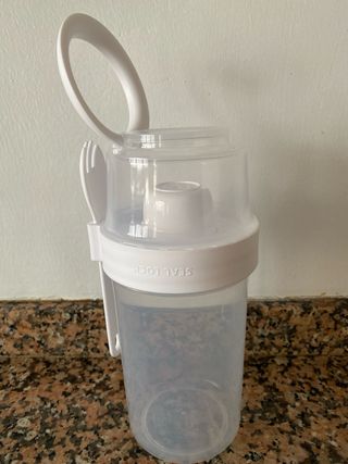 Vaso Yogurt 2 Compartimentos Cuchara