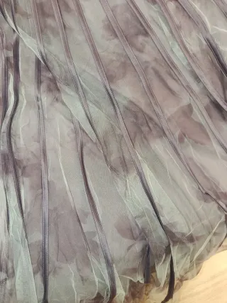 Vestido de ceremonia gris y morado